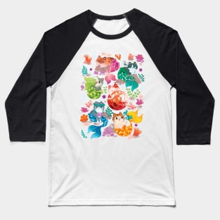 Mermaid Cat Baseball T-Shirt